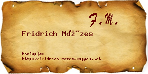 Fridrich Mózes névjegykártya